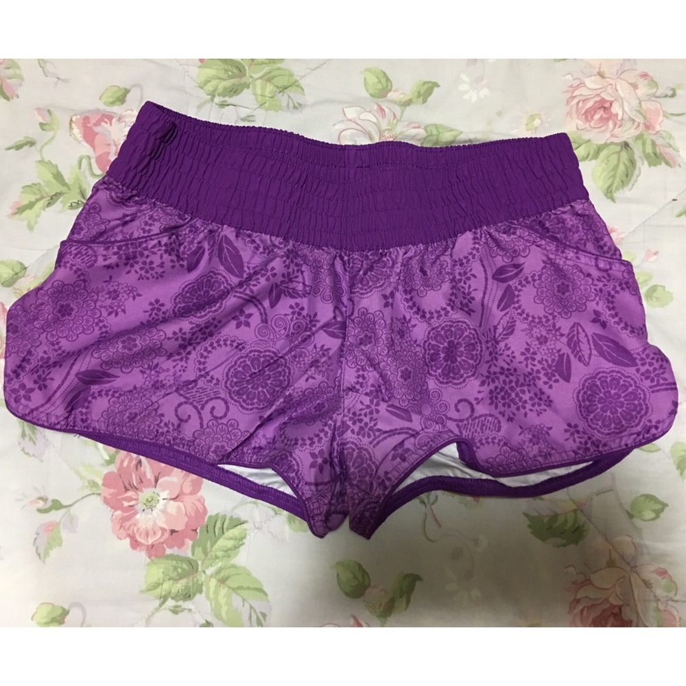 Cute purple floral board shorts